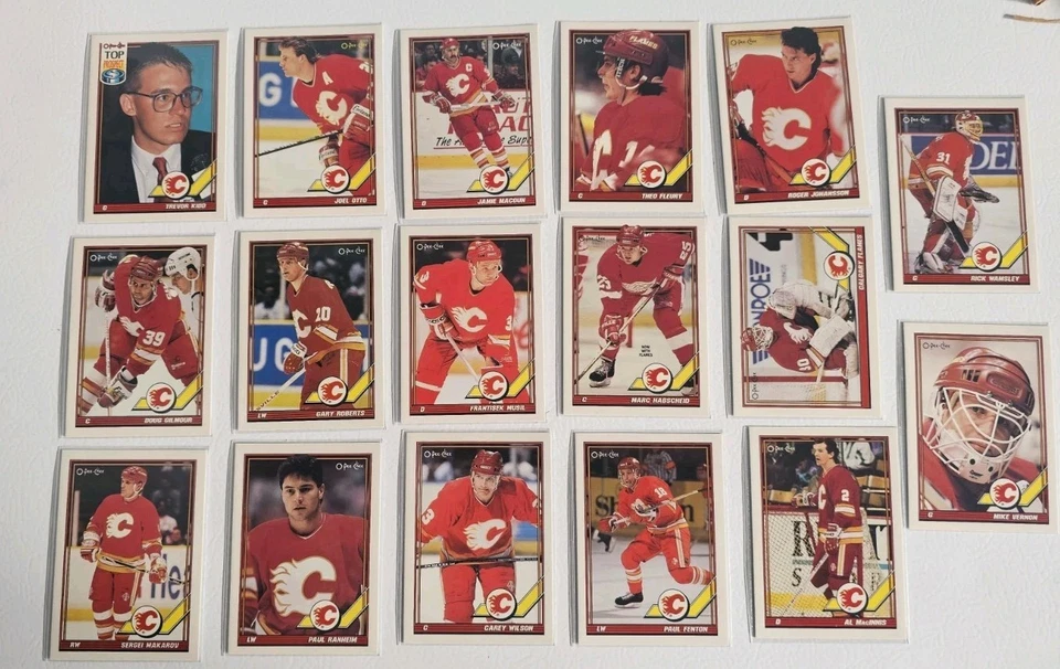 Tarjetas de hockey O-PEE-CHEE 1991 Calgary Flames lote 17 tarjetas usadas  Foto 1 de 4