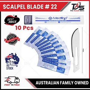 10x Surgical Scalpel Blade# 22 Carbon Steel Sterile Blades Suitable for Handle#4 - Picture 1 of 8