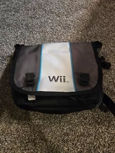 Nintendo Wii Console Travel Carrying Case Messenger Bag Gray White - Picture 1 of 4
