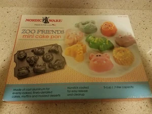 Nordic Ware Zoo Friends Mini Cake Pan Animal Cake Mold Heavy Aluminium in Box - Picture 1 of 5