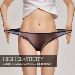 Women's Sexy Mesh Sheer Thong Ultra-thin Panties See-through Lingerie Panties - Picture 1 of 60