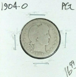 Cuarto de plata de peluquero 1904-O ~ AG ~BONITA MONEDA~ - Imagen 1 de 2