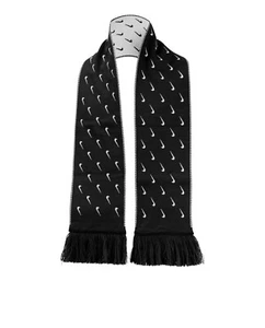 Nike Rare Swoosh Scarf Dressy Double Layered in Black With Repeated Swoosh Logos - Picture 1 of 1
