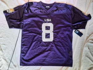 ¡NUEVO! Camiseta de fútbol americano LSU Tigers borde profesional púrpura manga corta para hombre talla XL #8 - Imagen 1 de 9