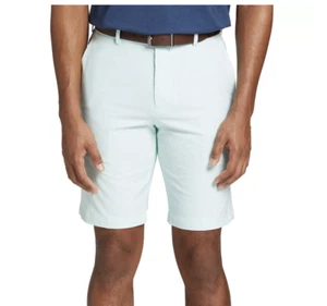 Walter Hagen Uomo Perfetto 11 Seersucker Pantaloncini Golf Texturizzati 30 Verde Chiaro Zip - Foto 1 di 7