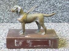 Vintage Bronze Guide Dog For The Blind , Mounted on Wood Plinth