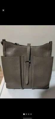 Meli Melo Monedero Bolso de Mano Suavemente Usado Bandolera Grande Gris Beige Genuino Foto 1 de 4