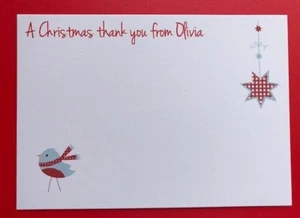 10 tarjetas de agradecimiento de Navidad - personalizadas - postal en blanco - sobres - niños - Imagen 1 de 4