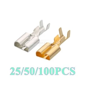 Auto/Kfz 6,3mm-Serie Spaten Crimpkontakte Buchsenkontakt Buchse Stecker Kontakt - Picture 1 of 4