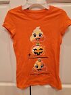 Children's Place Girls Halloween Pumpkin Shirt Orange Size 7-8