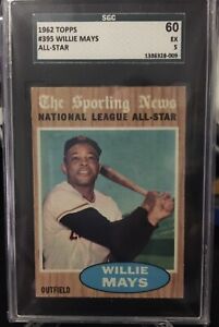 1962 Topps Willie Mays All-Star #395 SGC 5 HOF Legend!