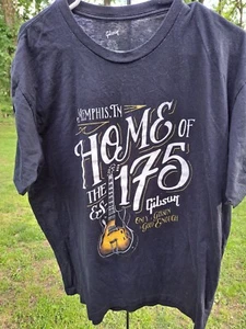 Gibson Guitars Memphis TN Home Of The ES175 Black T-Shirt XL - Picture 1 of 3