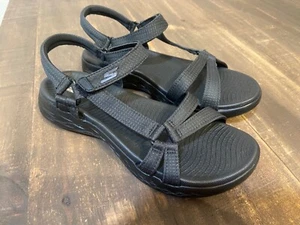 Skechers Women's On The GO 600 Brilliancy Sandals Black #15316 Size 9 New In Box - Picture 1 of 11