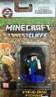 Minecraft Caves And Cliffs Steve-Iron Pickaxe Rare Nano Metal Figs Brand New