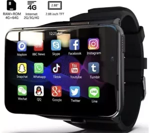 2.88" Touch Screen 4G Smart Watch 9.0Android/iOS Dual Camera Wristwatch 4GB+64GB - Picture 1 of 27