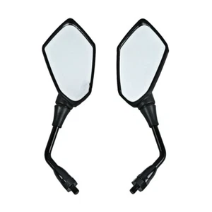 Black Pair Side Rearview Mirrors Fit For Kawasaki ER6B ER-6N ZRX1100 ZRX1200 - Picture 1 of 6