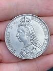 Solid silver 1889 Victorian crown coin, heavy 28.1 grams