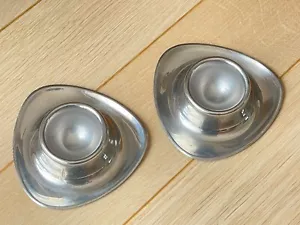 2 anciens coquetiers en Inox - Forme triangle - métal - Vintage - Picture 1 of 3