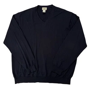 L.L. Bean Pullover Herren Gr. XL Pulli V-Ausschnitt Strick 100% Wolle dunkelblau - Bild 1 von 5