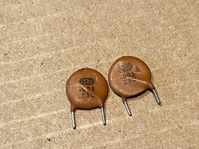 2 Condensadores de Tono de Guitarra Disco Cerámico NOS Vintage Años 60 Solar .005 UF 500V (Cantidad) Foto 1 de 4