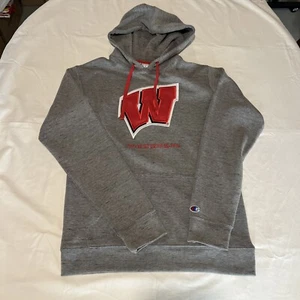 Wisconsin Badgers Champion Gray Hooded Sweatshirt Women’s Adult Size Small - Picture 1 of 10