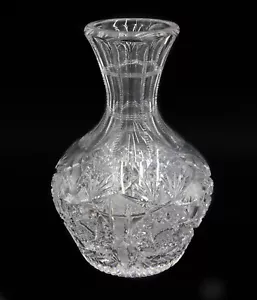 Englische geschliffene Glas Wasserkaraffe geätzte Diamanten Pinapples Sunbursts 1. Hälfte 20 C - Bild 1 von 10