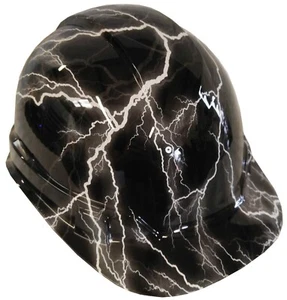 Hydro Dipped Hard Hat Ridgeline Cap Style Custom White Lightning - Picture 1 of 8