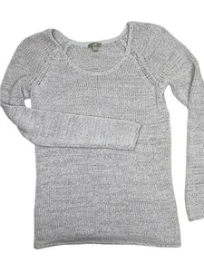 J. Jill Women Medium Lavender Purple Scoop Neck Cotton Blend Link Stitch Sweater - Picture 1 of 4