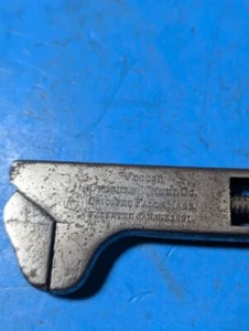 5 1/4" VICTOR OVERMAN WHEEL CO PAT'D JAN 6 1891 Closed Shaft Adjustable Wrench - Picture 1 of 6