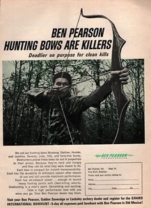 Pubblicità Ben Pearson Mustang Compound Bow 1965 colore originale - Foto 1 di 1