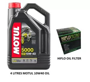 Oil and Filter Kit For Suzuki GSF 600 S Bandit 1996-2004 Motul 5000 10W40 Hiflo - Picture 1 of 3