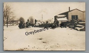 RPPC Pferdeschlitten von Baumstämmen Holzfäller Sägewerk WAWAKA in Echtfoto Postkarte - Bild 1 von 2