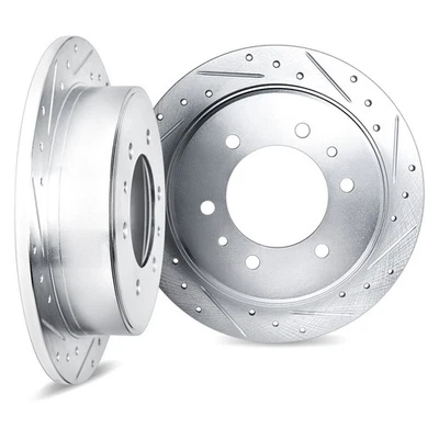 For Isuzu Trooper 88-91 DFC Premium Drilled & Slotted Rear Brake Rotor Set - Imagem 1 de 3