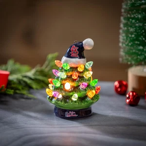 St Louis Cardinals Mini LED Tabletop Christmas Tree 4" - Picture 1 of 2