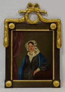 1896 Quadro antico, ritratto di donna, Biedermeier, olio, firmato 56 x 38 cm - Foto 1 di 11
