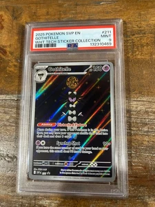 POKEMON 2025 SVP En Tech Sticker Collection Promo GOTHITELLE #211 PSA 9 Mint - Picture 1 of 2