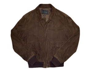 RALPH LAUREN BLACK LABEL sz L Chocolate Suede Goatskin Jacket - Made in Italy - Picture 1 of 17