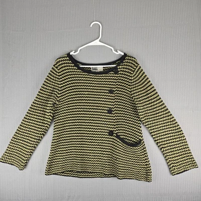 Habitat Clothes To Live In Black & Yellow Chunky Knit Pullover Sweater S Cotton - Image 1 of 4