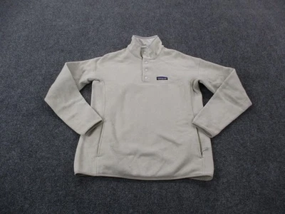 Jaqueta Patagonia Feminina M Off White Snap T Lã Melhor Suéter Acampamento Ao Ar Livre - Imagem 1 de 4