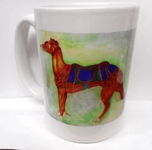 Greyhound Coffee Mug Cup 12 Ounce- Signed Shelley Misner - Picture 1 of 5
