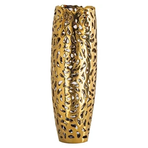 Modern Coral Openwork Ceramic Vase, 16 inch Floor vase for Home décor, Gold T... - Picture 1 of 7