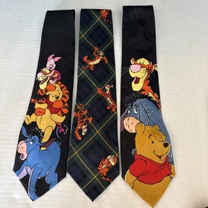 Vintage 3er Set Winnie Puuh Figur Krawatten Tigger Ferkel Eeyore Disney 90er - Bild 1 von 8