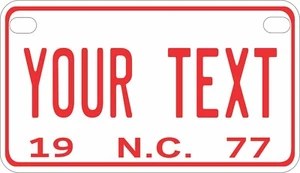North Carolina 1977 Personalized Custom License Plate Motorcycle Size Plate - Picture 1 of 2
