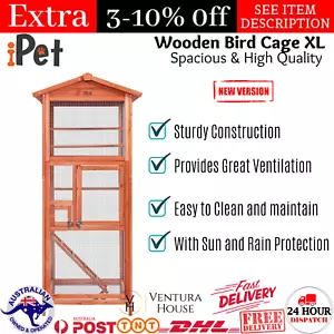 XL Bird Cage Wooden Pet Cage Aviary Large Big Huge Spacious Easy Clean & Sturdy - Picture 1 of 12