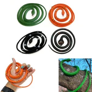 4 Plastic Snakes Toy Realistic Rubber Snake Fake Reptile Prank Keep Birds Away - Picture 1 of 1