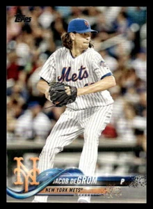 Tarjeta de béisbol Topps Jacob deGrom #555 2018 de los Mets de Nueva York - Imagen 1 de 2