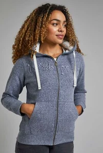 SZS 8-22, RRP £60, WEIRD FISH Tani Recycled Organic Snow Marl Full Zip Hoodie - Picture 1 of 5