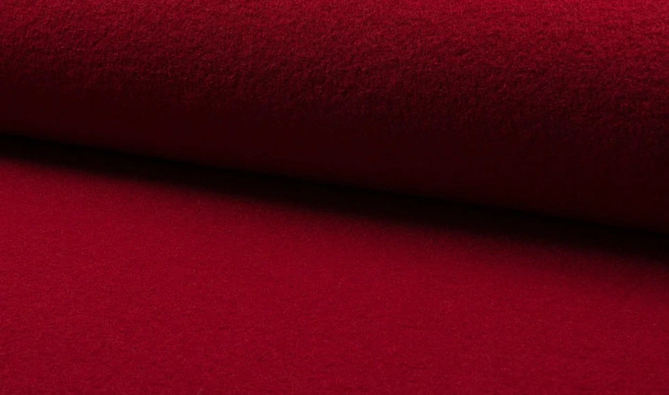 Luxury 100% Boiled Wool Fabric Material – RED - Image 1 of 1