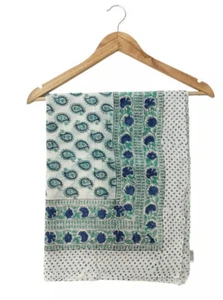 Indian Cotton Sarong / Wrap Scarf Beachwear Holiday Gift Present Block Print - Picture 1 of 5