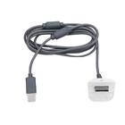 1.8m Dual Magnetic Ring USB Charging Cable for Xbox 360 Controller (Grey)